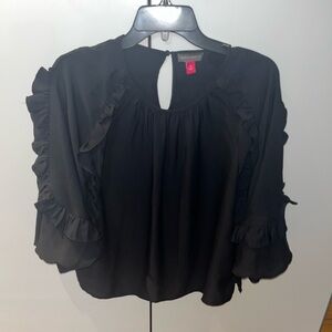 Vince Camuto Black Ruffled Women's Top